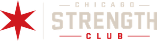 Chicago Strength Club logo with red star and tan-and-red text