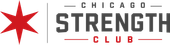 Chicago Strength Club logo with red star and gray bold text on white background