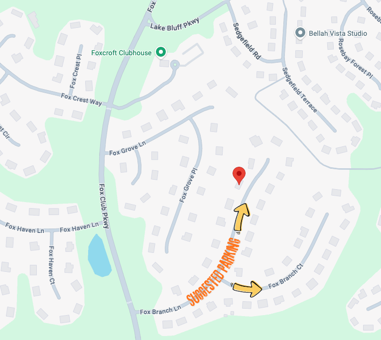 Suggested parking map for Skeleton Sam Halloween show