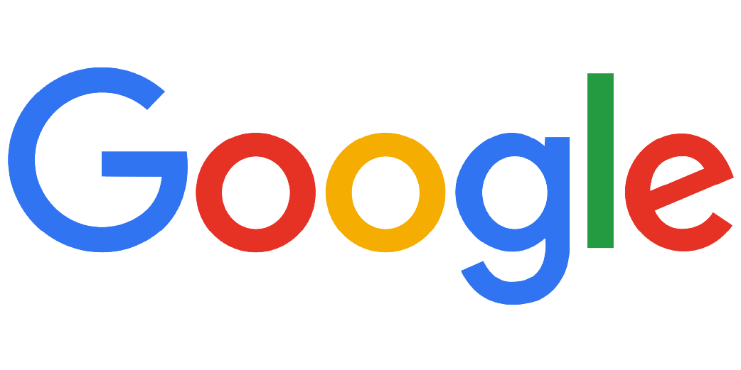 Google logo with blue, red, yellow, and green letters.