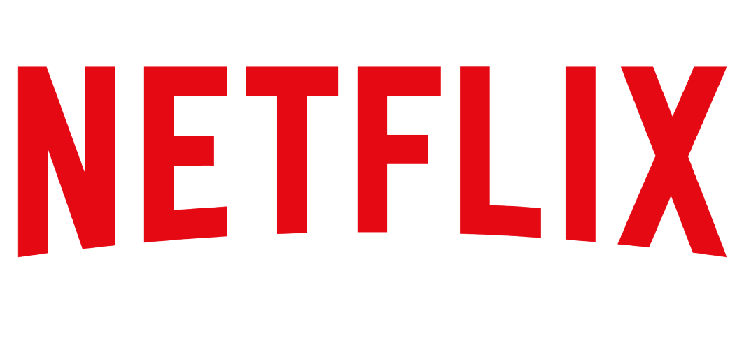 Netflix logo in red on a white background.