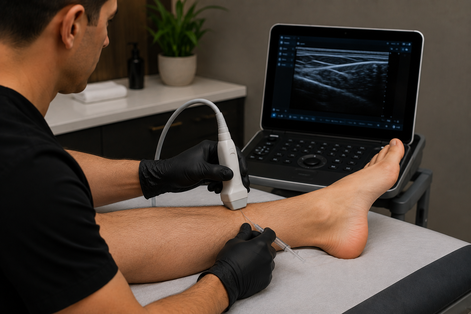 Ultrasound guidance used during appropriate portions of the CoreRelink Neuropathy procedure