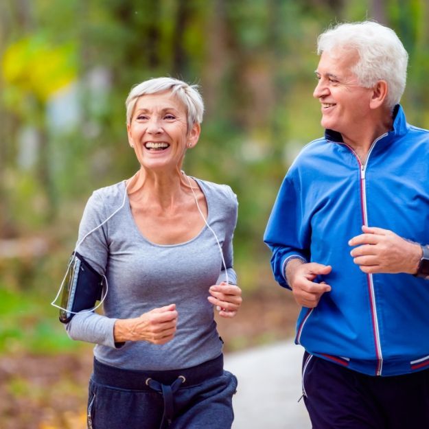 Couple jogging, returning to activity