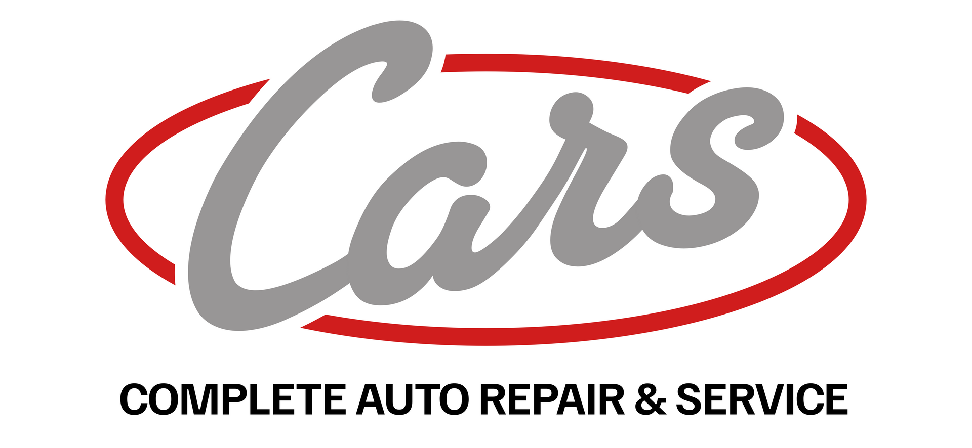 Cars Complete Auto Repair & Service logo in gray and red with a red oval swoosh