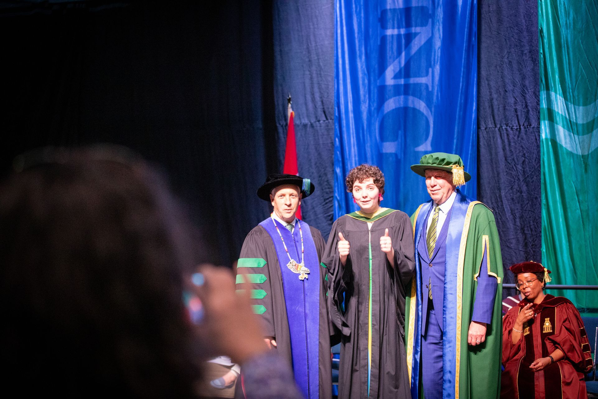 People on stage during Nipissing University Convocation 2026