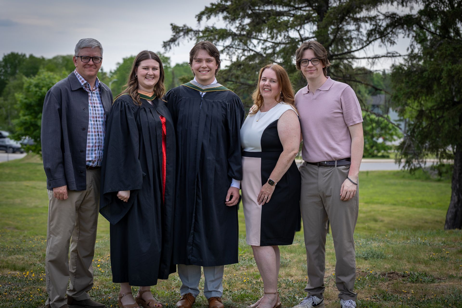Nipissing University grads with their family