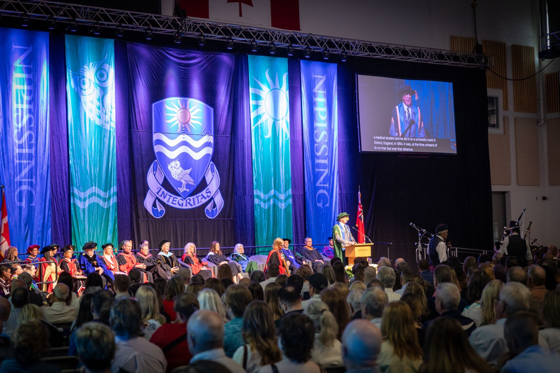 People on stage during Nipissing University Convocation 2026
