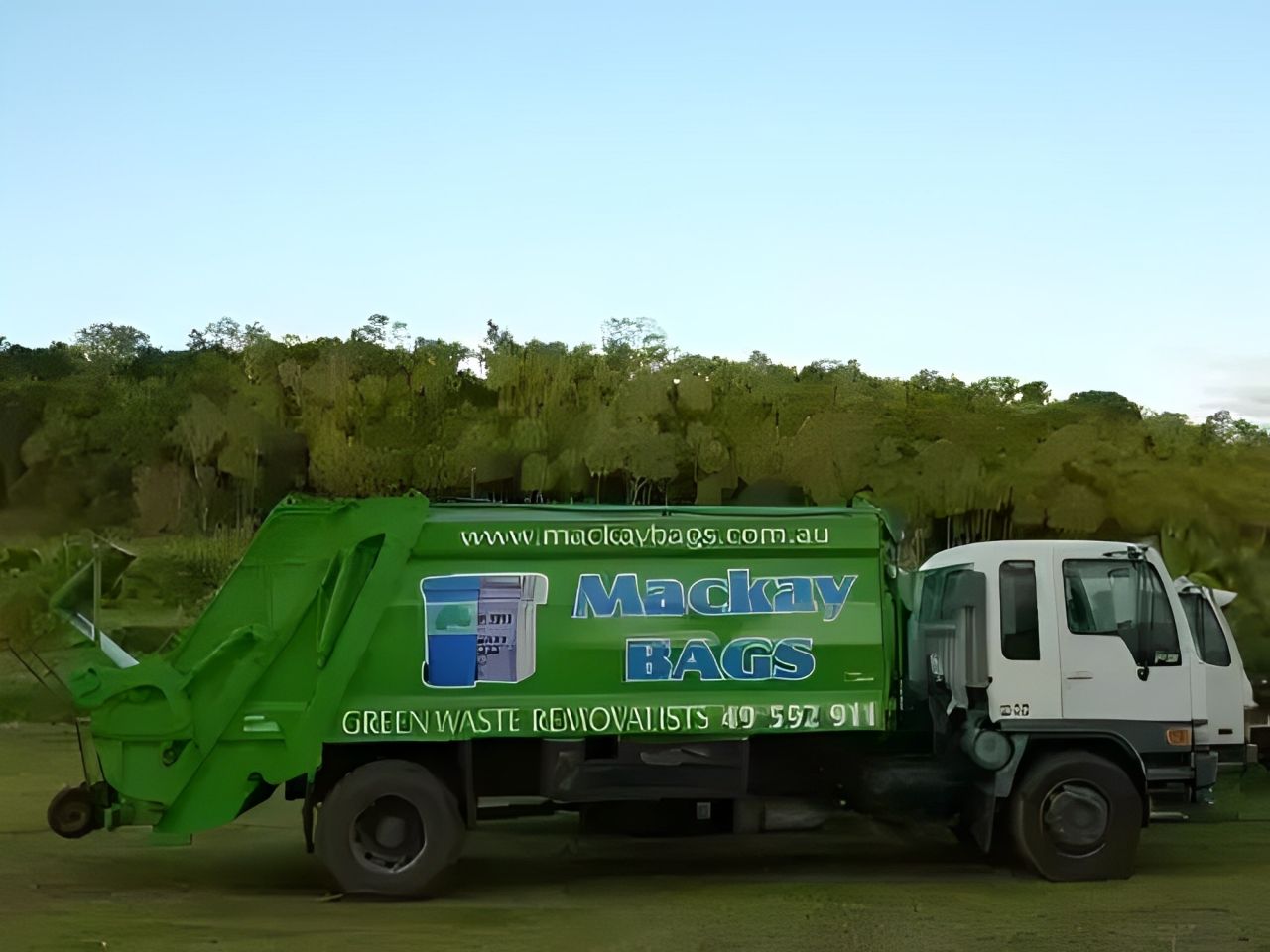 A Green TruckBlondies Bins Text On It — Mackay Bags in Walkerston, QLD