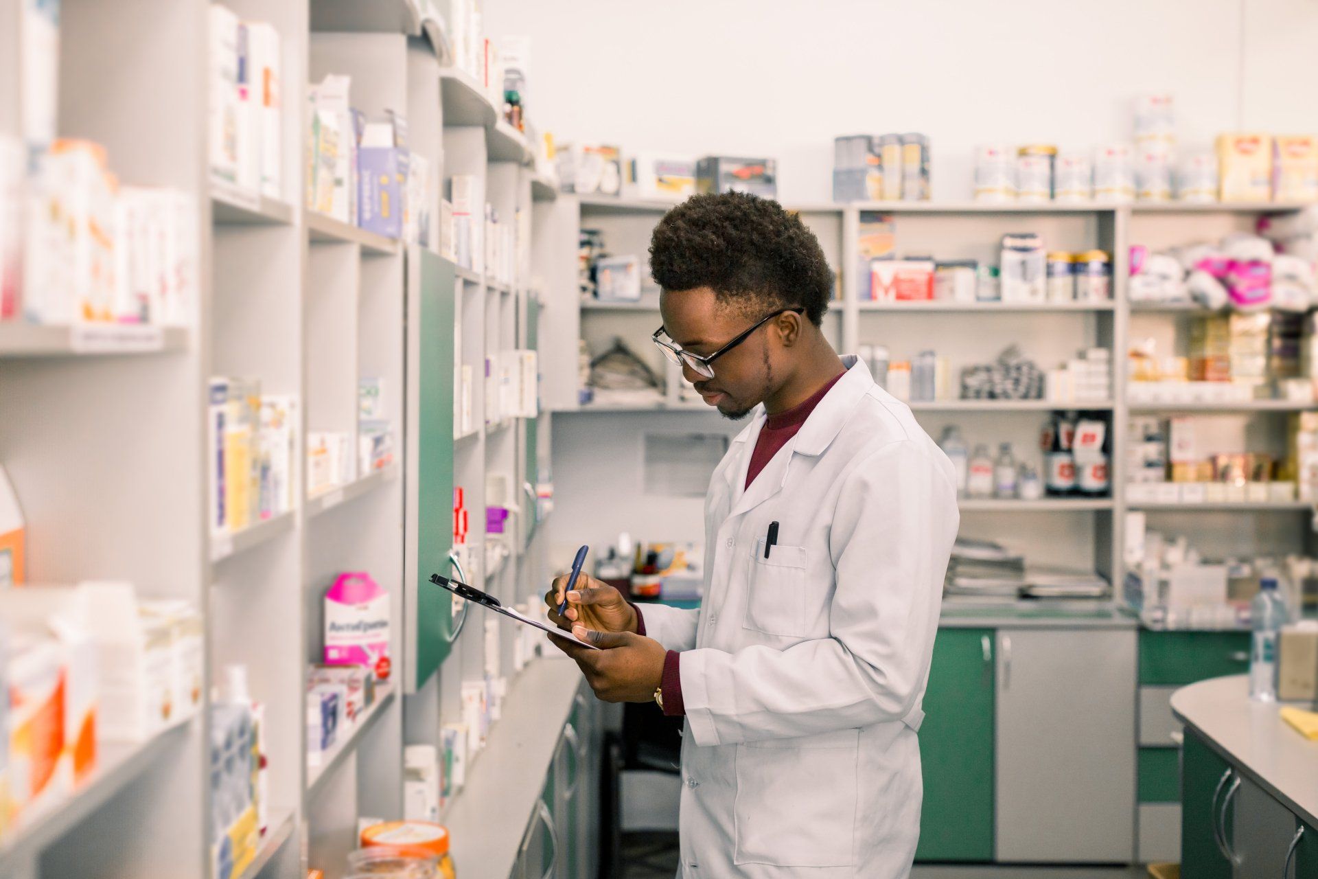 Pharmacy technician at work