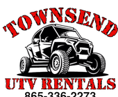 A black and white logo for townsend utv rentals
