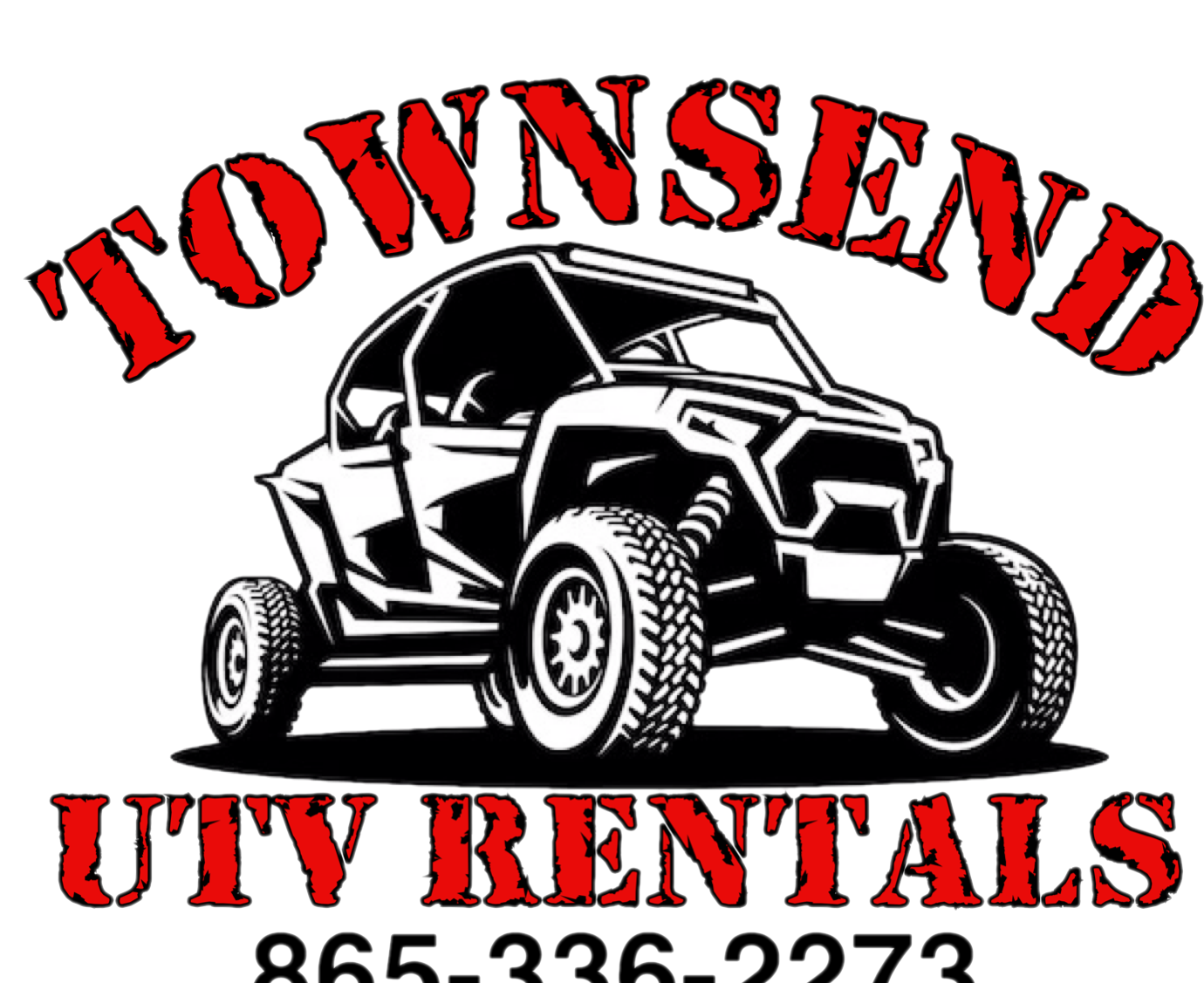 A black and white logo for townsend utv rentals