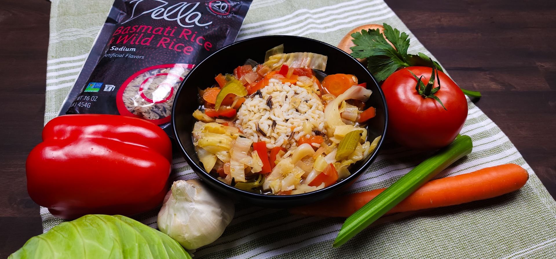Diet Cabbage Soup with Basmati and Wild Rice