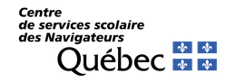 Logo of Centre de services scolaire des Navigateurs Québec with the Québec flag.