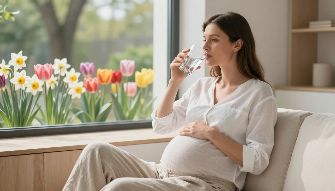 Pregnant woman relaxing