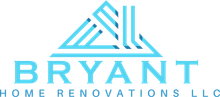 Logo for Bryant Home Renovations LLC with a stylized light blue house icon above the company name.