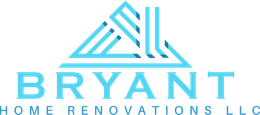 Logo for Bryant Home Renovations LLC with a stylized light blue house icon above the company name.