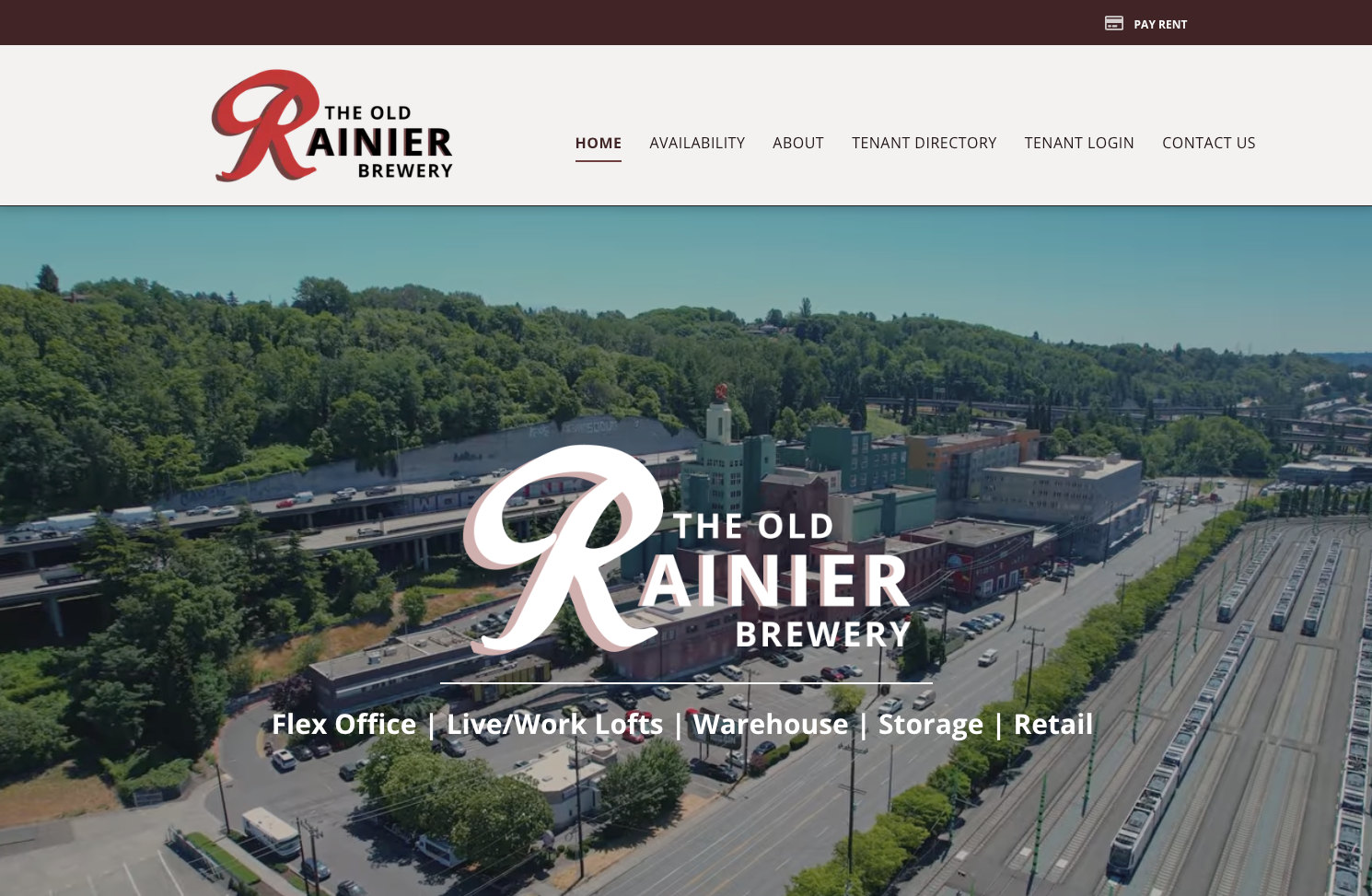 Screen capture of Rainier Brewery website - click to visit website