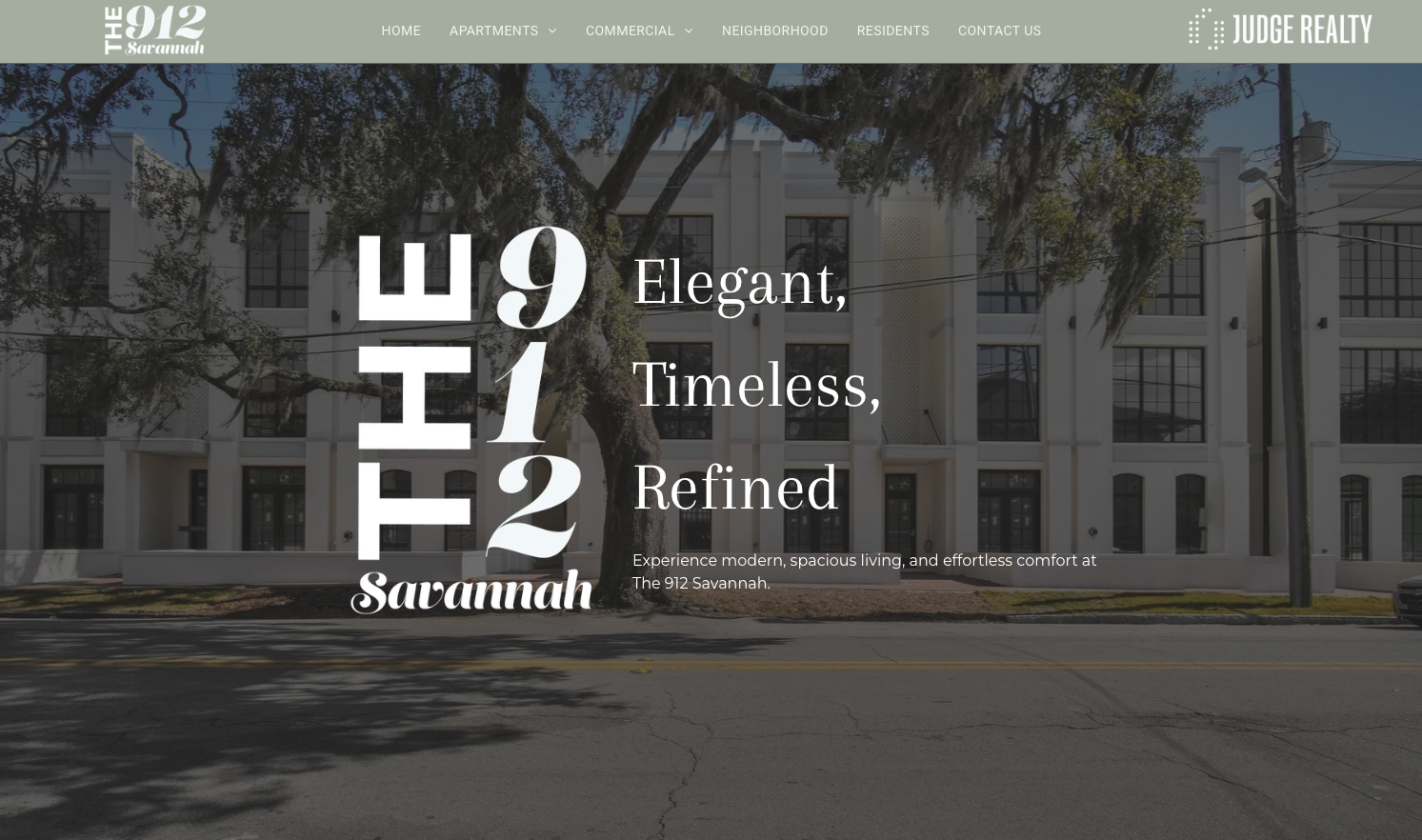 Screen capture of The 912 Savannah website - click to visit website