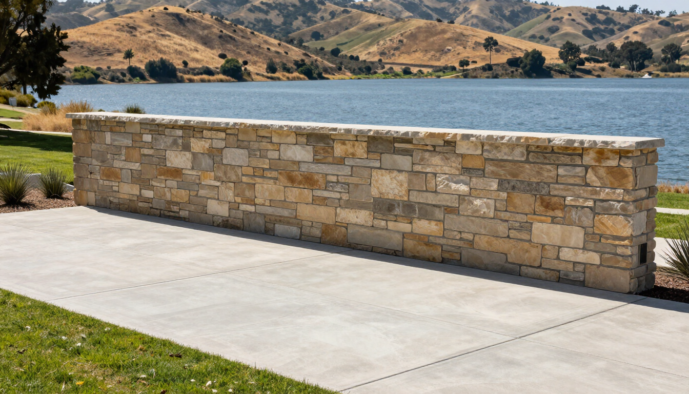 Masonry block wall vs smooth poured concrete texture comparison