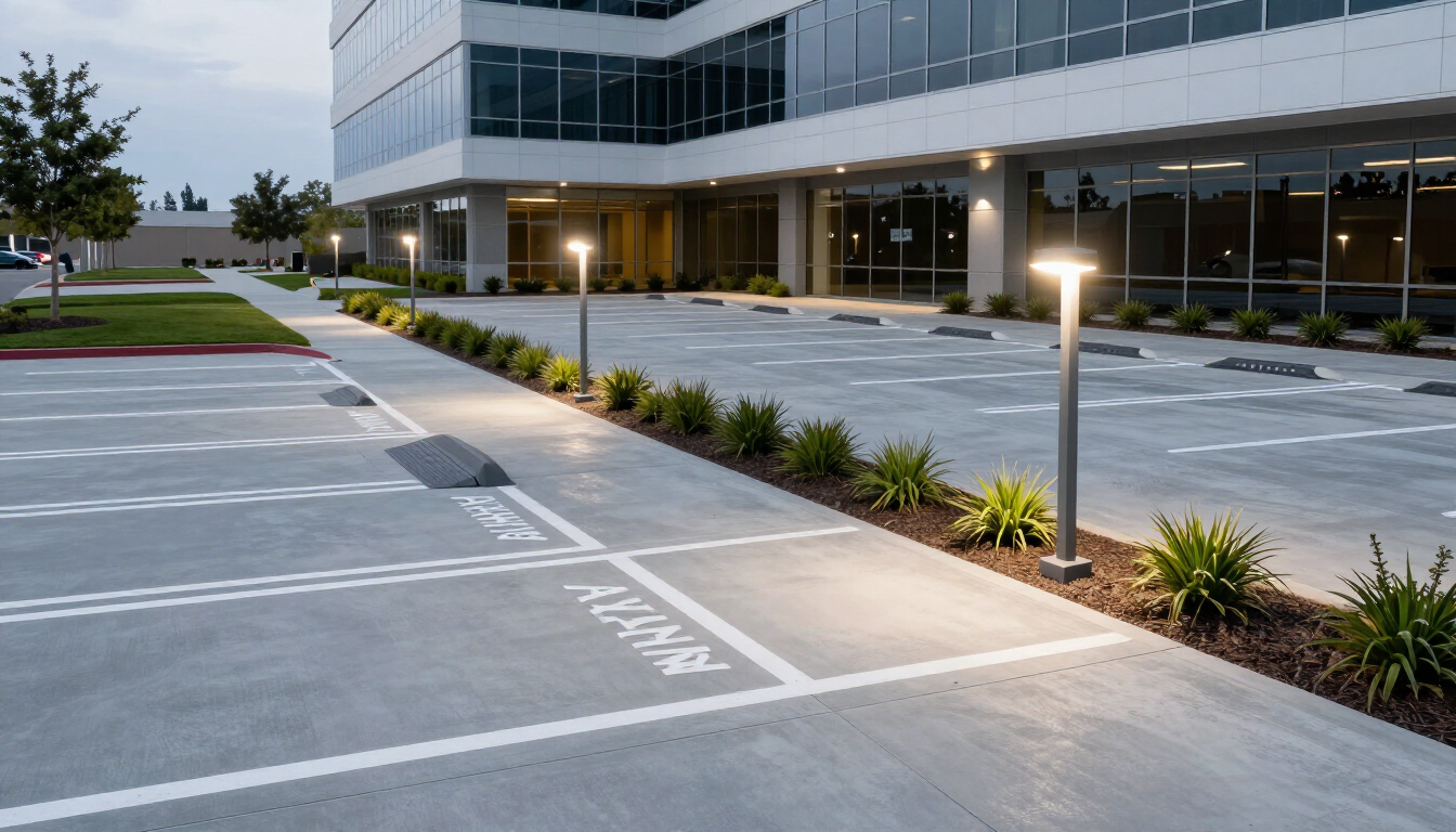 Modern industrial concrete floor