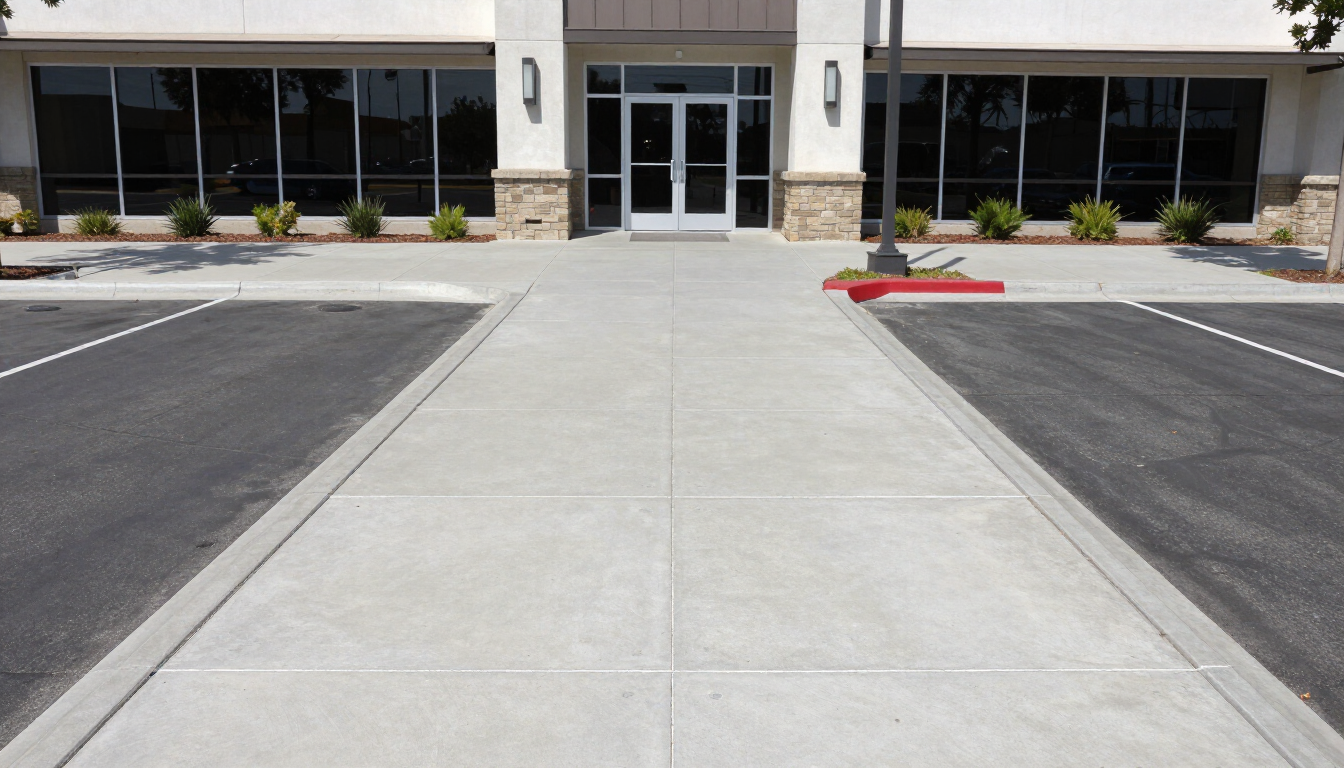Commercial concrete parking area and entrance in El Cajon and Santee