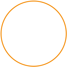 Orange outlined circle witha white ear outline in center