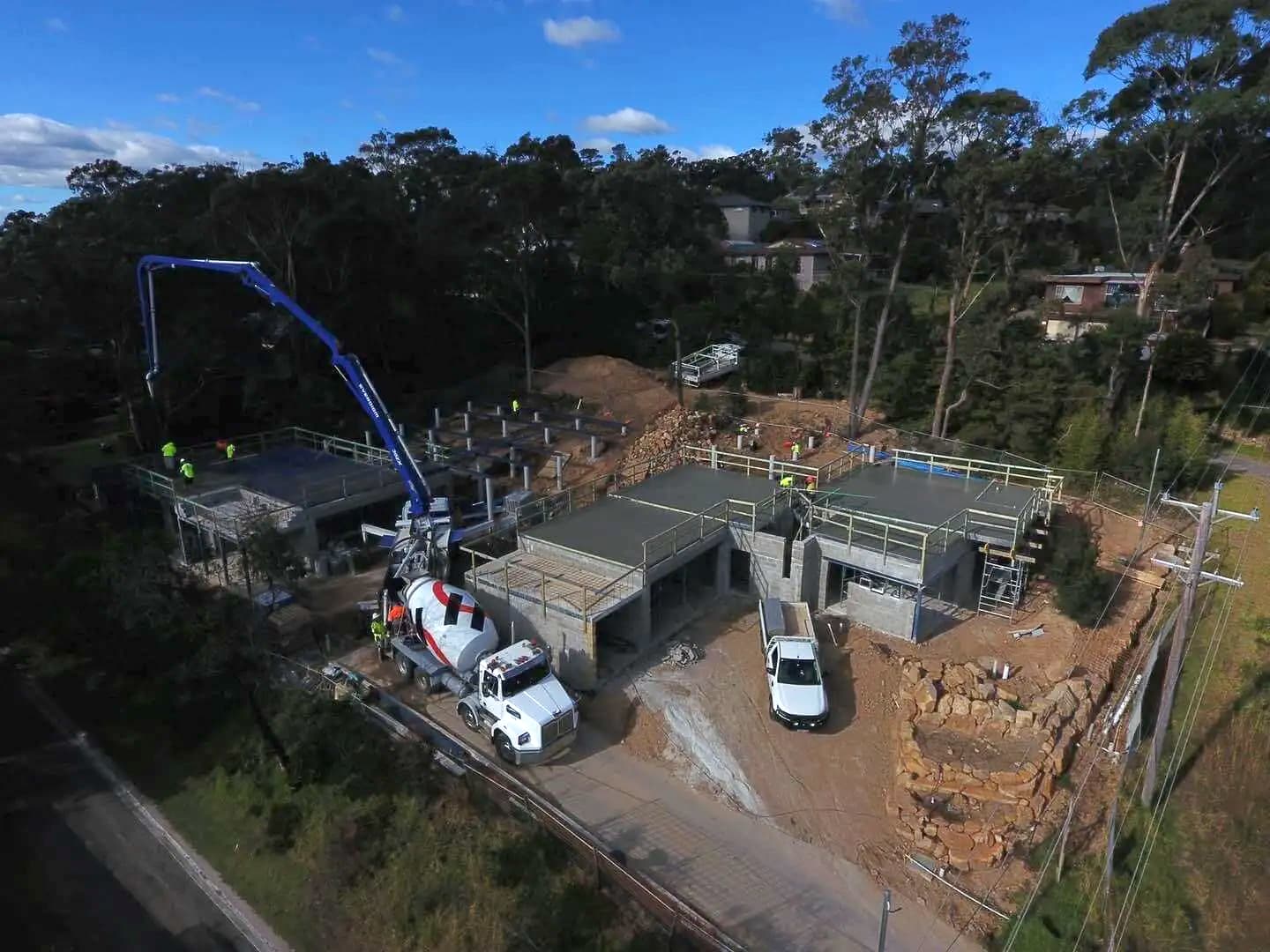 Rooftop Concreting in Process - Concreting in Southern Highlands, NSW