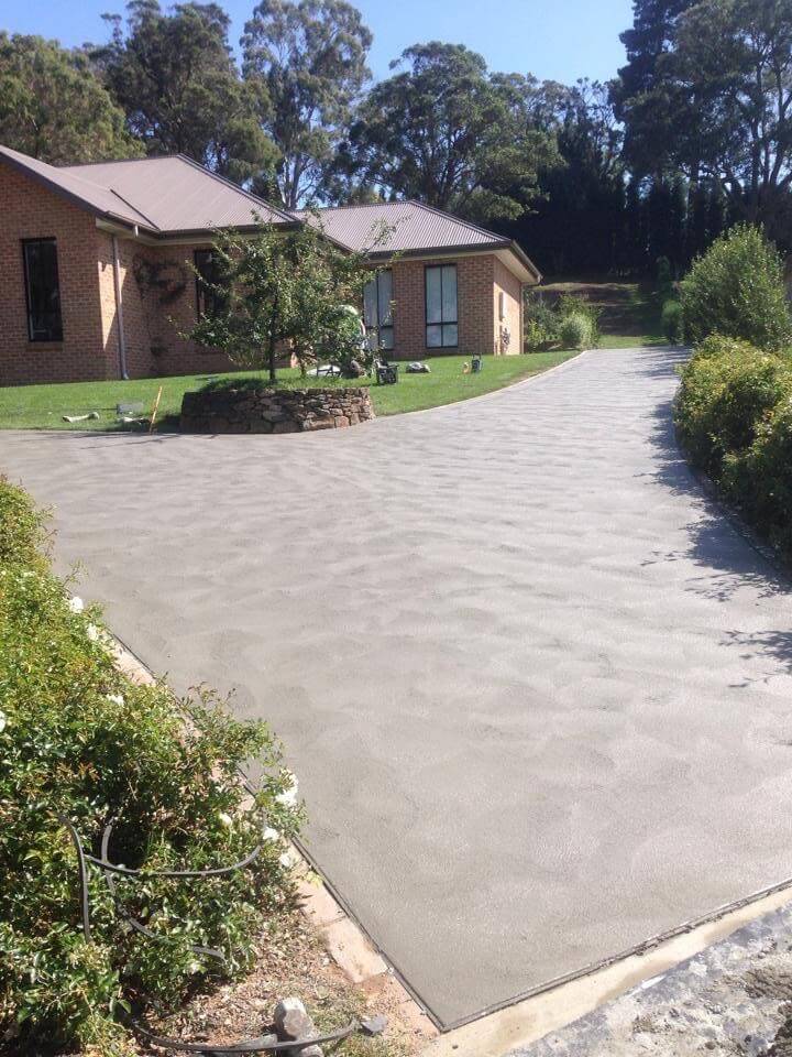 House With Long Concrete Driveway - Concreting in Southern Highlands, NSW