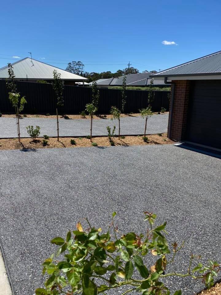 Plants Lining Concrete Driveway - Concreting in Southern Highlands, NSW