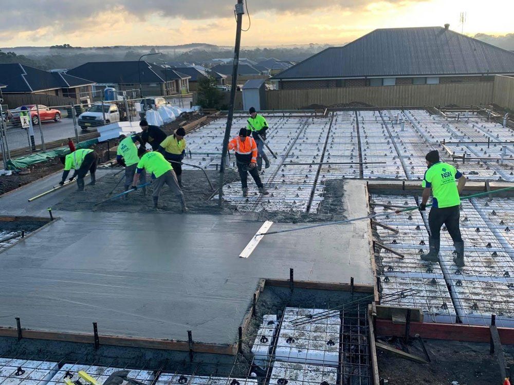 Workers Pouring Concrete - Concreting in Southern Highlands, NSW