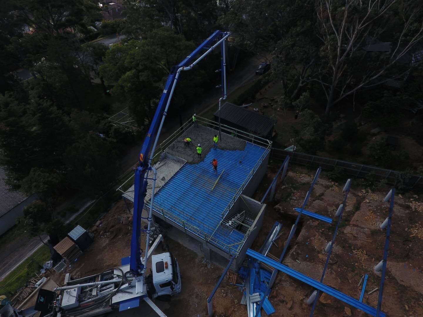 Aerial View Pouring Concrete - Concreting in Southern Highlands, NSW