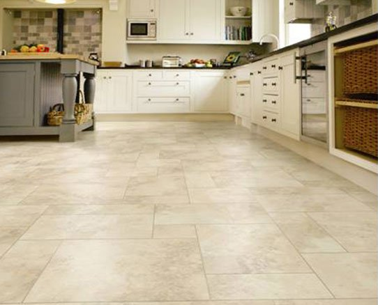 Kitchen with grey cabinets and countertops