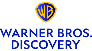 The logo for warner bros discovery is blue and yellow.