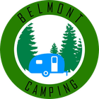 Belmont Camping logo: blue camper, green trees, and text in a green circular frame.