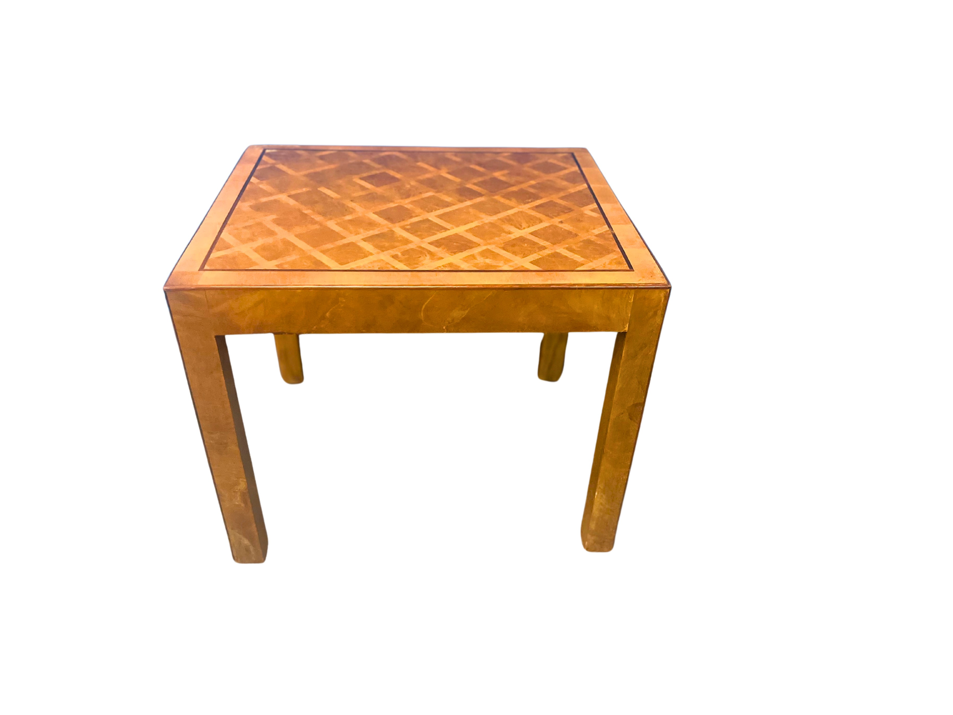 Mid Century Modern Italian Parquetry Checkerboard Side Table