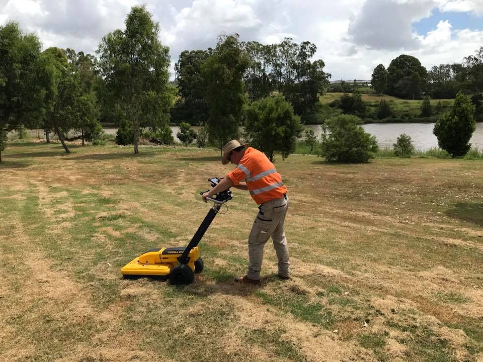 Man Doing Ground Penetrating Radar