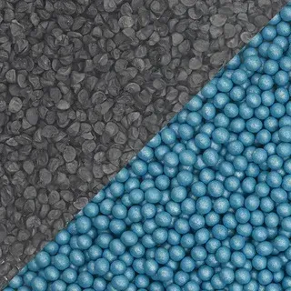 Gray and blue textured diagonal sections meeting at a seam