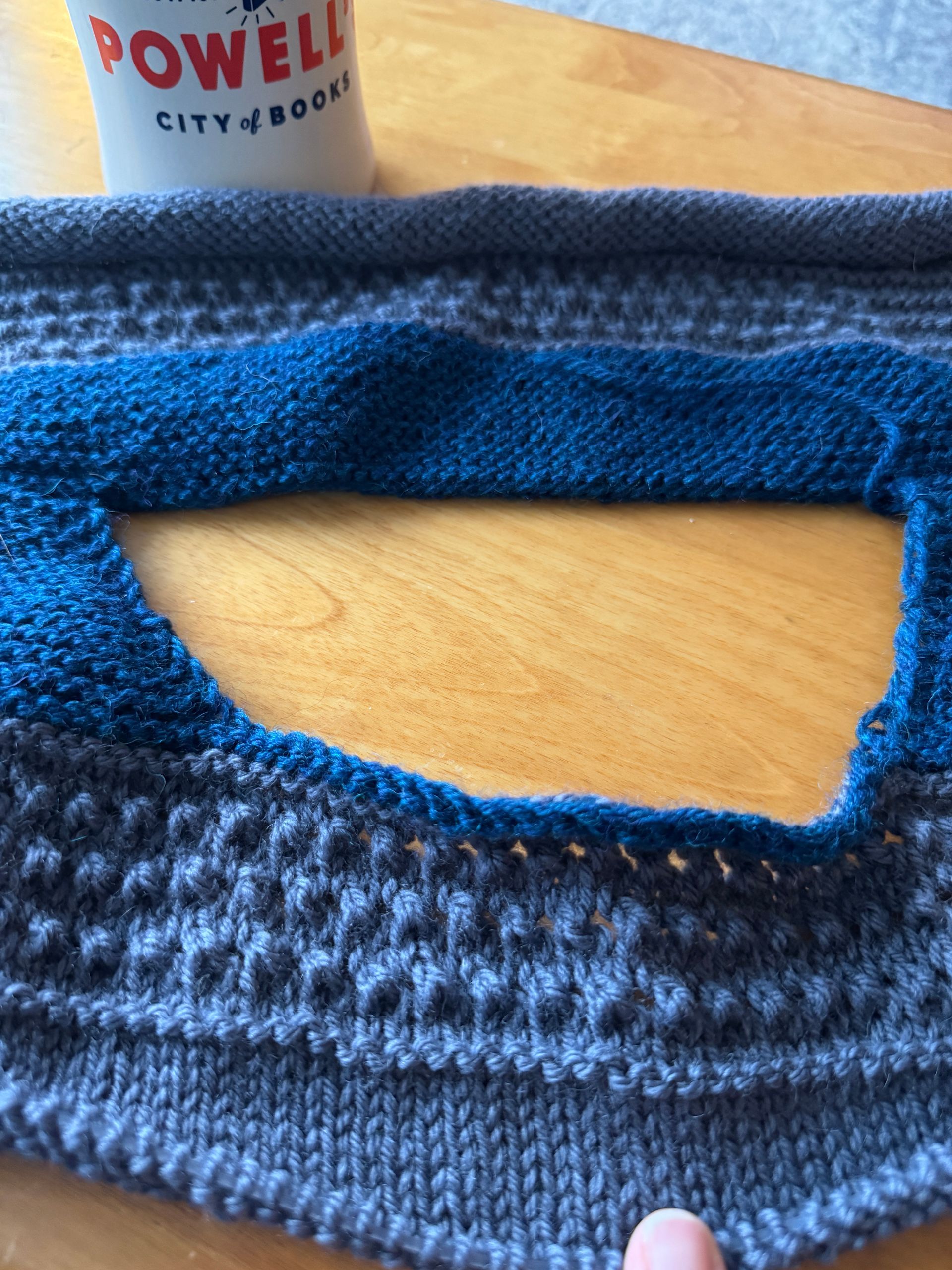 Yoke of knitted sweater