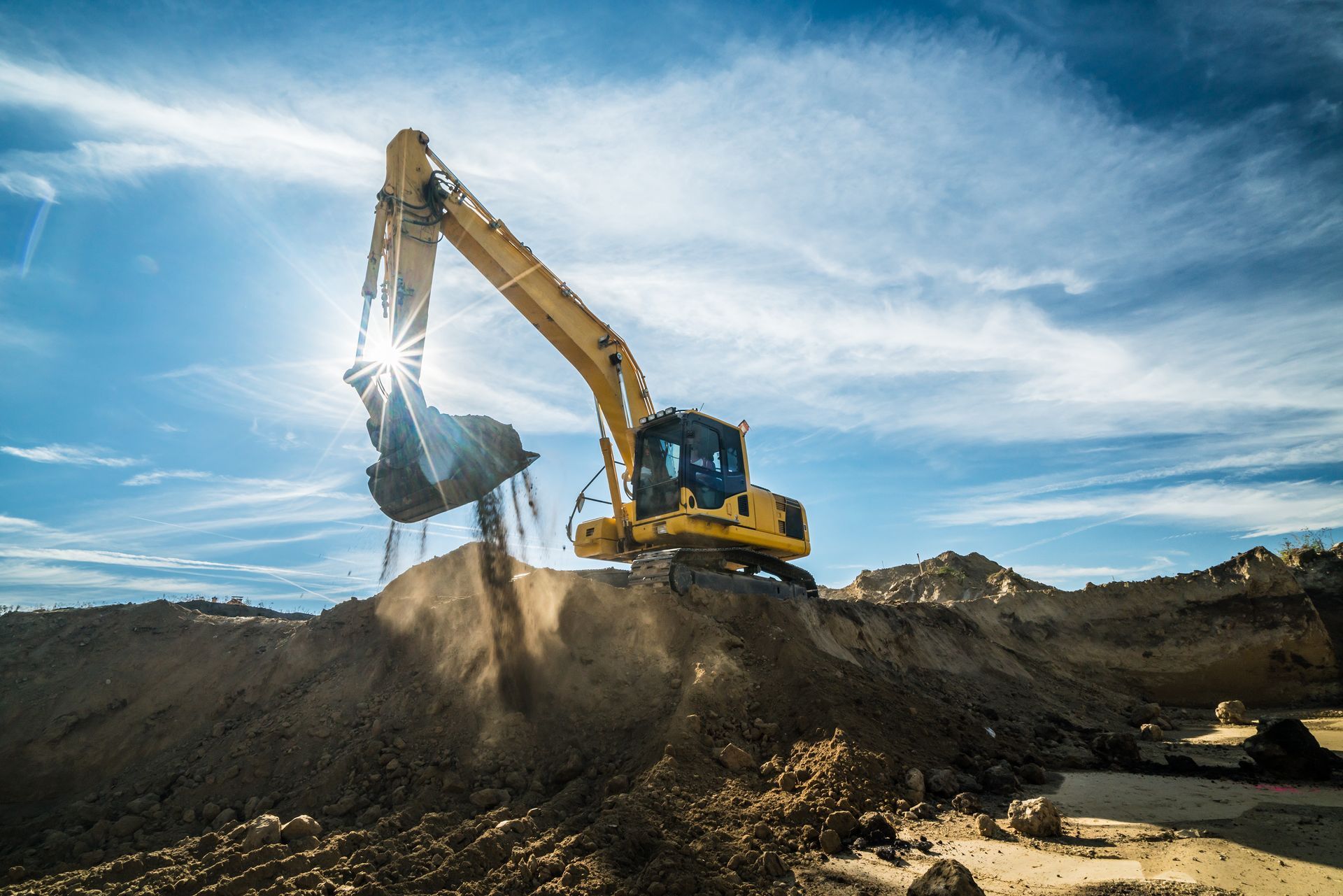 Yellow Excavator — Unicoi, TN — David Anders Grading & Excavating