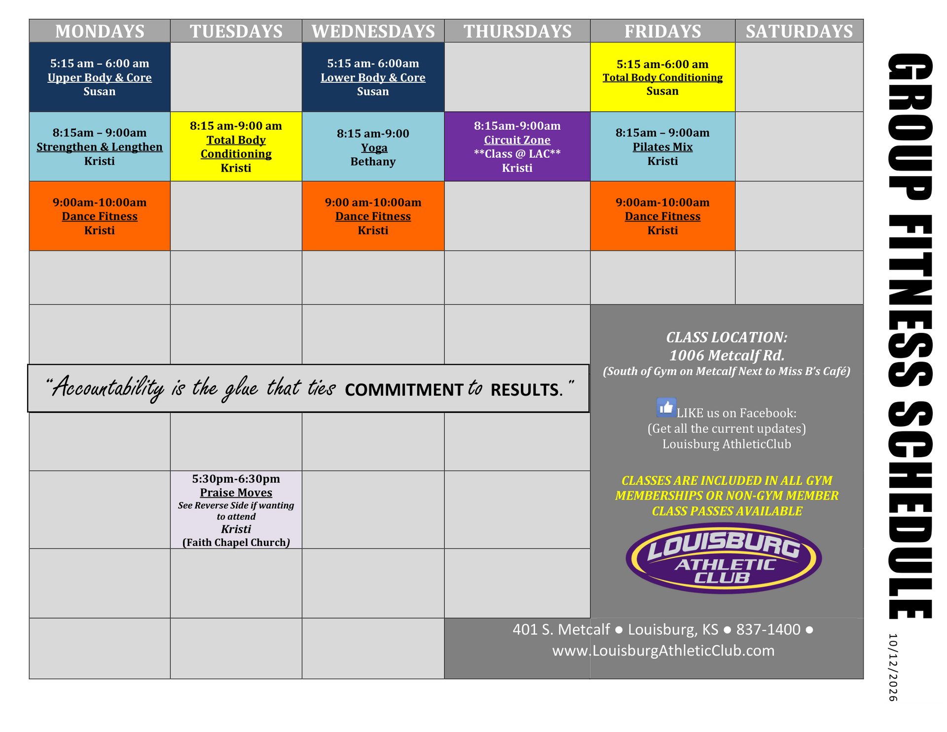 Group Fitness Schedule