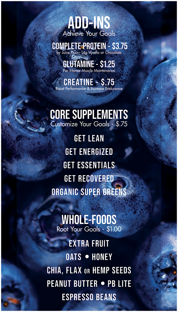 Smoothie Menu