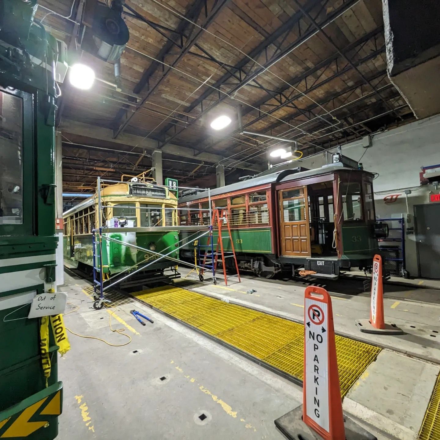 Car 33 & 930 undergoing restoration work