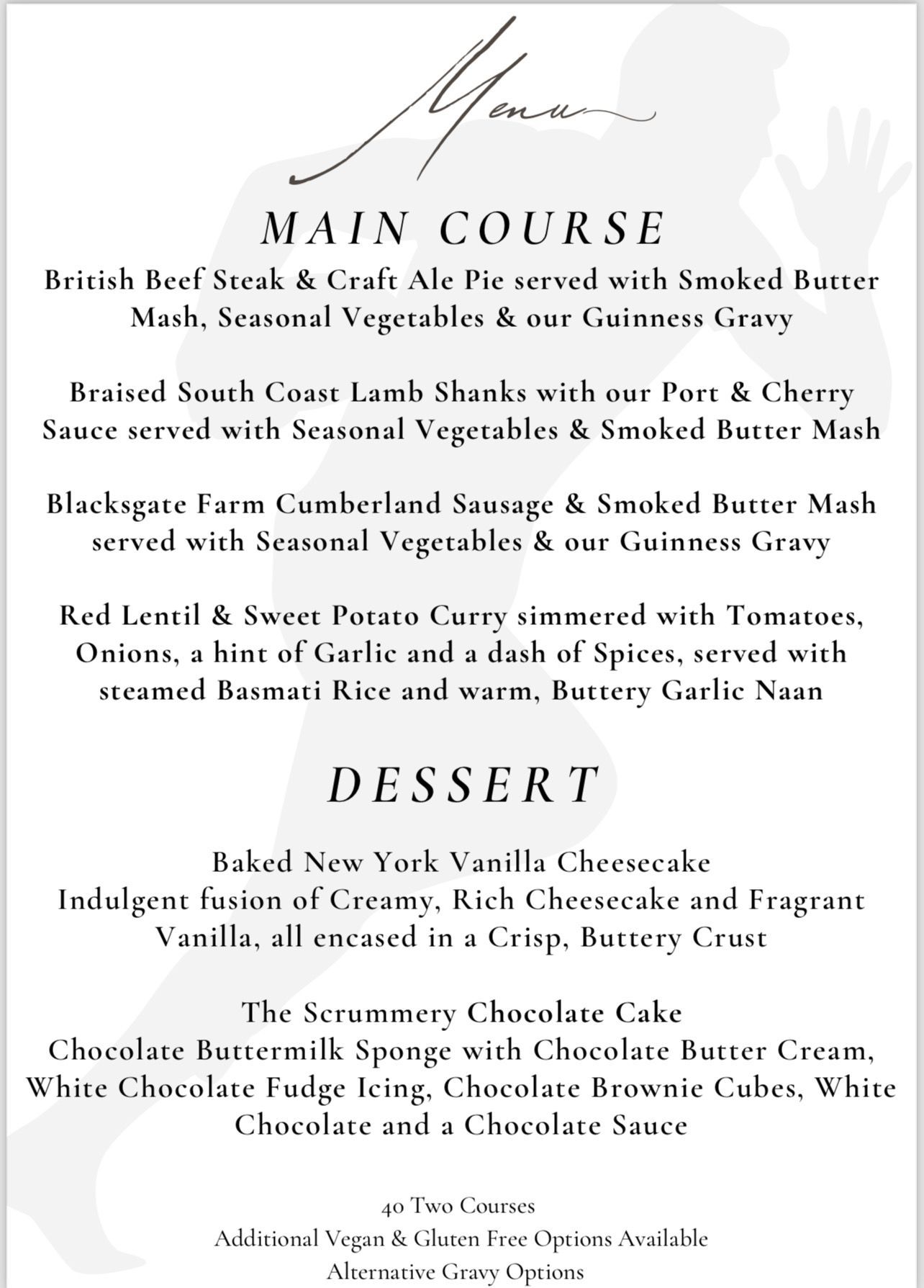 Lunch menu