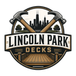 Lincoln Park Decks logo with crossed hammers over a deck and city skyline