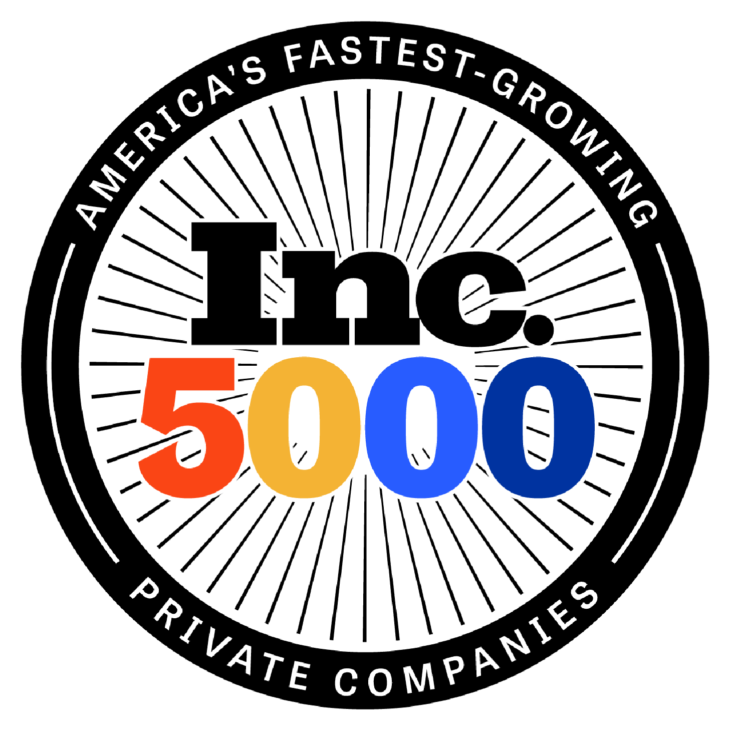 Inc. 5000 logo: Black circle with text