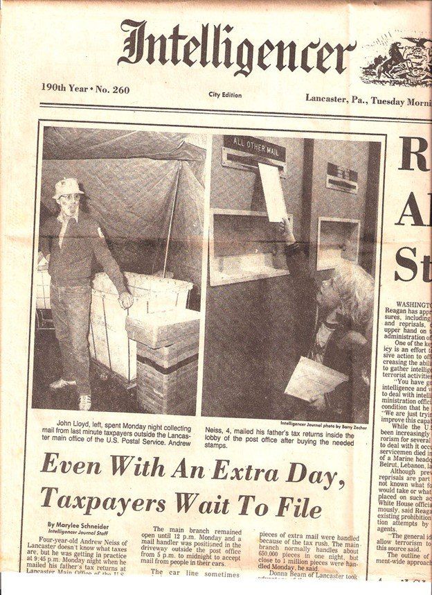 Newspaper front page,