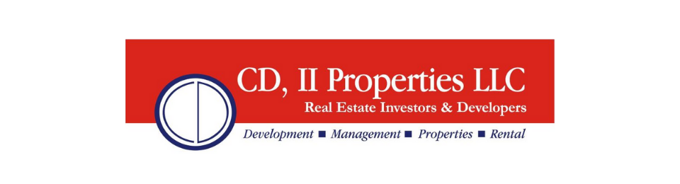 CD, II Properties LLC logo with red banner and blue circular emblem