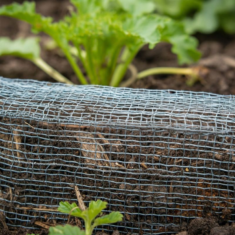 A plant is growing in a garden with a fence around it