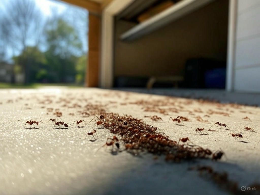 a group of ants are crawling on a piece of wood .
