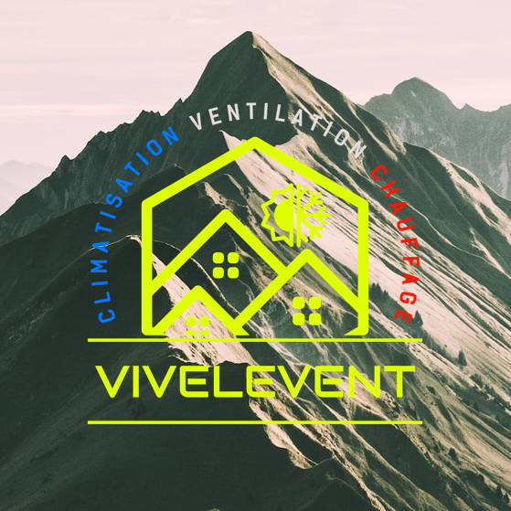 Une photo d'une montagne avec un logo pour vivelvent